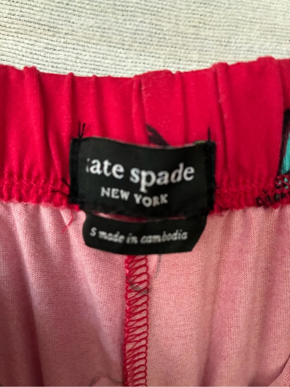 Kate Spade 2 Piece Pajama Set Small Elastic Waist Pants Button Down Christmas PJ